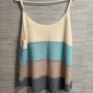 Striped Multicolor Knit Tank Top